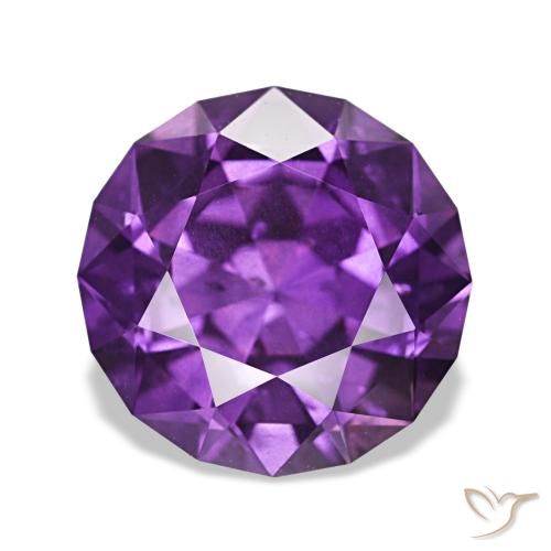 Zafiro violeta natural de 3,81 ct, corte redondo, VS
