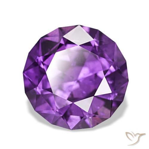 Zafiro violeta natural de 3,81 ct, corte redondo, VS