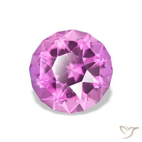 Zafiro púrpura natural de 1,46 ct, corte redondo, VS