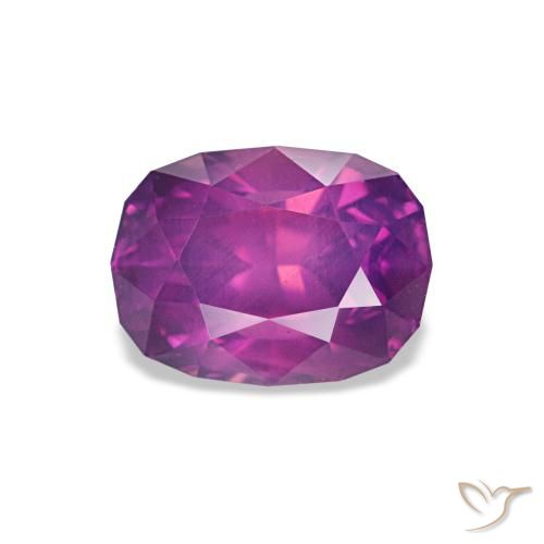 Zafiro púrpura de 1,26 ct, cojín, VS