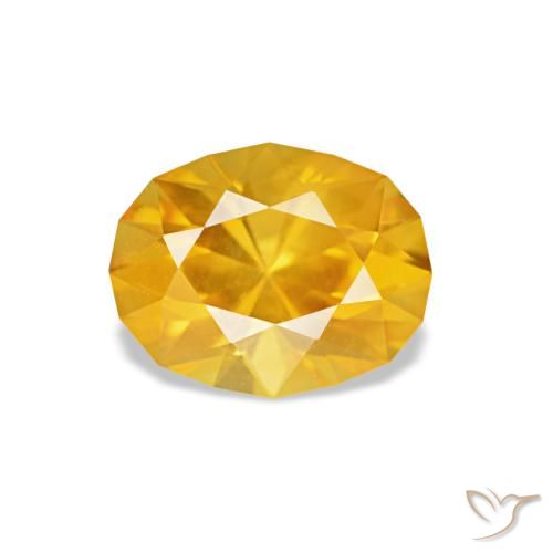 Zafiro dorado natural de 0,92 ct, corte óvalo, VVS
