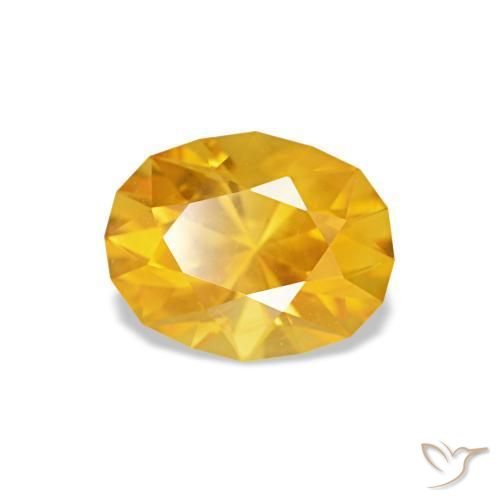 Zafiro dorado natural de 0,92 ct, corte óvalo, VVS