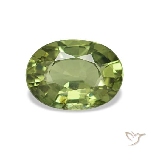 Zafiro verde natural de 1,04 ct, corte óvalo, VS-SI