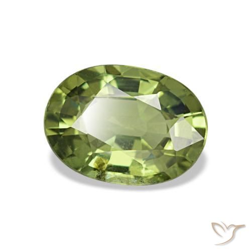 Zafiro verde natural de 1,04 ct, corte óvalo, VS-SI