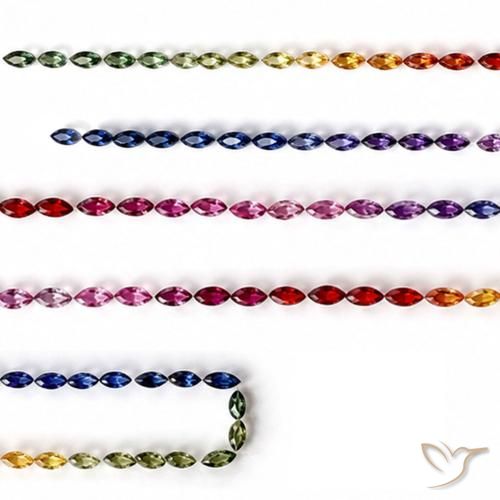 Zafiro multicolor de 11,34 ct, marquesa, VS