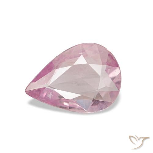 Zafiro rosa natural de 0,45 ct, en forma de pera, VS