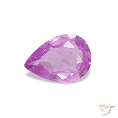 Zafiro púrpura natural de 0,28 ct, en forma de pera, VS