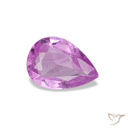 Zafiro púrpura natural de 0,28 ct, en forma de pera, VS