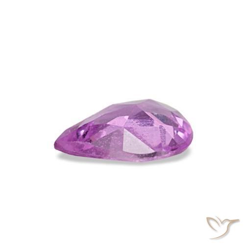 Zafiro púrpura natural de 0,28 ct, en forma de pera, VS