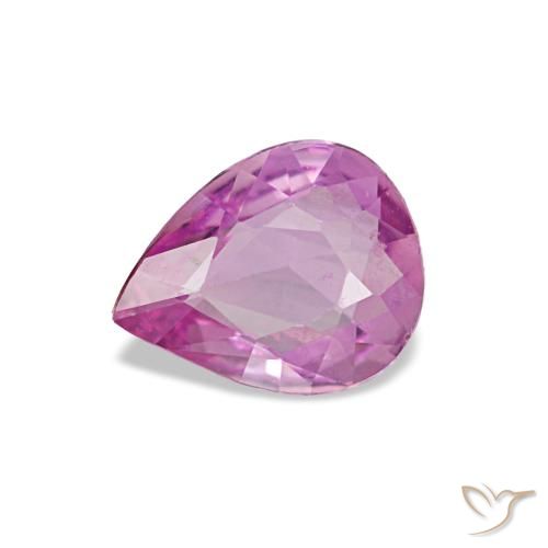 Zafiro púrpura natural de 0,46 ct, en forma de pera, VS