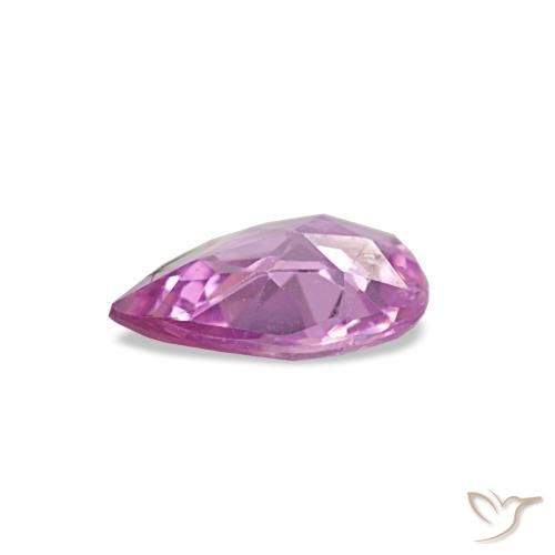 Zafiro púrpura natural de 0,46 ct, en forma de pera, VS