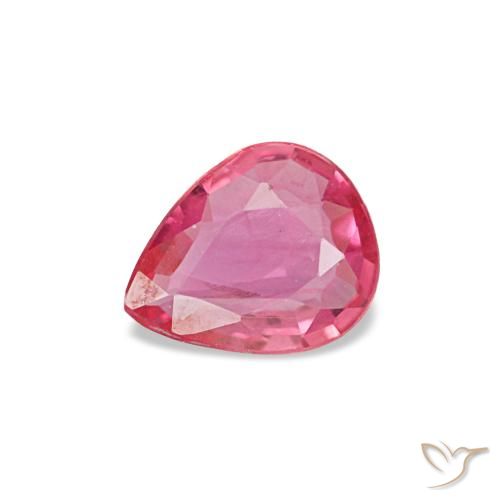Zafiro rosa natural de 0,28 ct, en forma de pera, VS