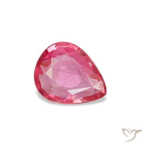 Zafiro rosa natural de 0,28 ct, en forma de pera, VS