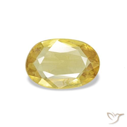 Zafiro amarillo natural de 0,34 ct, corte óvalo, VS