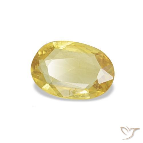 Zafiro amarillo natural de 0,34 ct, corte óvalo, VS