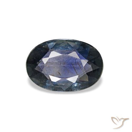 Zafiro azul natural de 0,49 ct, corte óvalo, VS