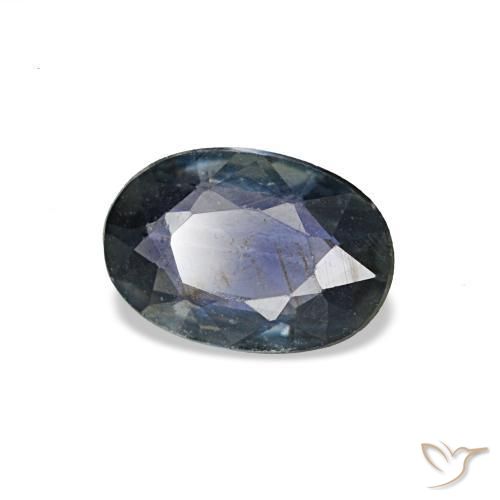 Zafiro azul natural de 0,49 ct, corte óvalo, VS