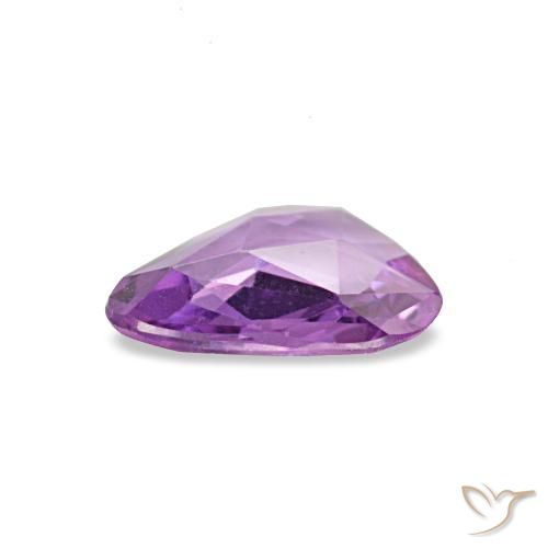 Zafiro púrpura natural de 0,45 ct, forma elegante, VVS