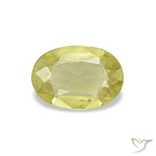 Zafiro amarillo natural de 0,45 ct, corte óvalo, VVS-VS