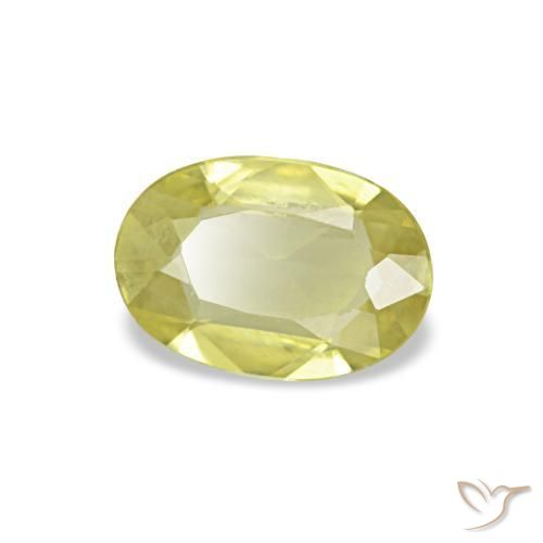 Zafiro amarillo natural de 0,45 ct, corte óvalo, VVS-VS