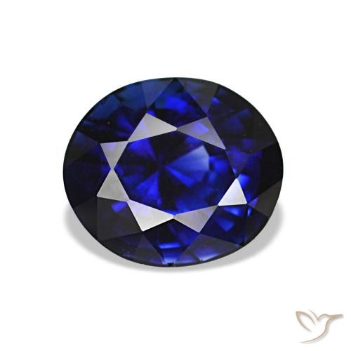 Zafiro azul natural de 1,34 ct, corte óvalo, VVS