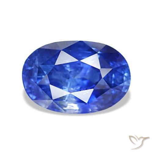 Zafiro azul natural de 1,41 ct, corte óvalo, VS