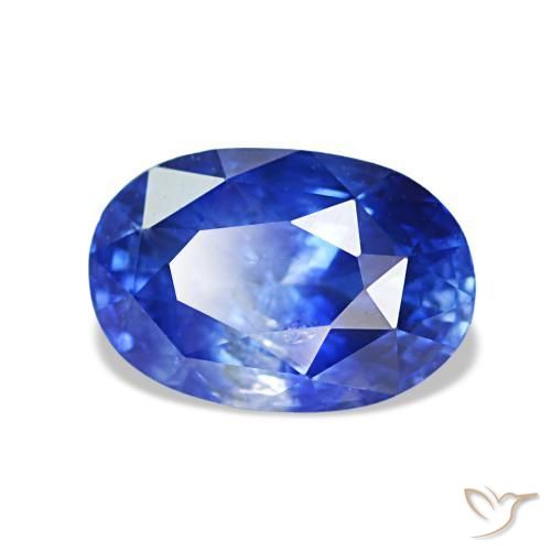 Zafiro azul natural de 1,41 ct, corte óvalo, VS