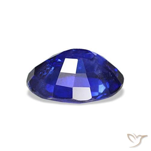 Zafiro azul natural de 1,43 ct, corte óvalo, VS