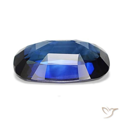 Zafiro azul natural de 3,01 ct, corte cojín, VVS