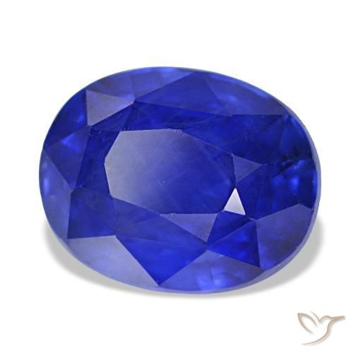 Zafiro azul natural de 5,48 ct, corte óvalo, VS
