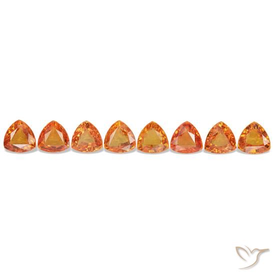 Zafiro naranja de 5,34 ct, trillón, VVS