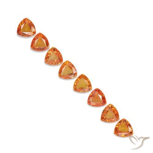 Gemas de zafiro naranja natural de 5,34 ct, trillón, VVS