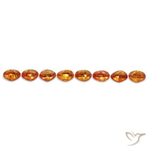 Gemas de zafiro naranja natural de 5,34 ct, trillón, VVS