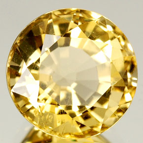 Escapolita amarillo natural de 3,94 ct, corte redondo, VS