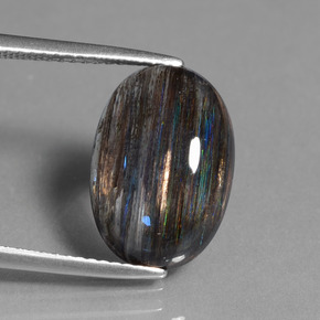 Escapolita Arcoíris colorido natural de 6.32 ct, Corte Óvalo, Transparente