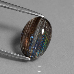 Escapolita multicolor natural de 2,59 ct, corte óvalo, transparente