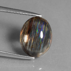 Escapolita Arcoíris colorido natural de 4.16 ct, Corte Óvalo, Transparente