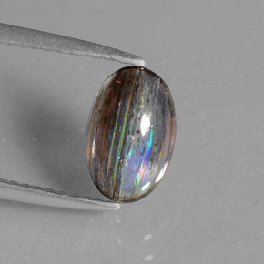 Escapolita multicolor natural de 1,45 ct, corte óvalo, transparente