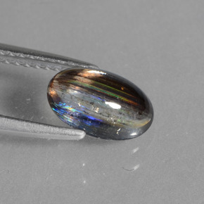 Escapolita multicolor natural de 1,45 ct, corte óvalo, transparente