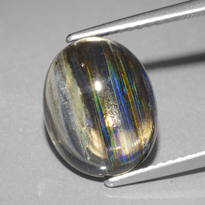 Escapolita multicolor natural de 4,98 ct, corte óvalo, transparente
