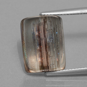 Escapolita multicolor natural de 10,40 ct, corte cojín, transparente