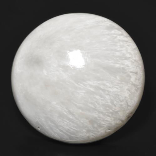 Scolecita blanco apagado natural de 24,42 ct, corte redondo, opaco