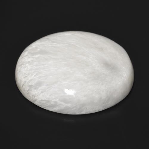 Scolecita blanco apagado natural de 24,42 ct, corte redondo, opaco