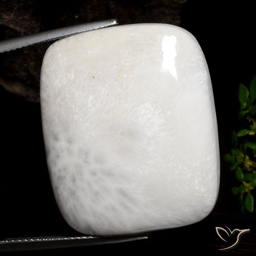 30.85ct Natural Blanco claro Escolecita, Forma Cojín, Opaco