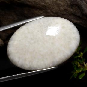 Scolecita blanco natural de 22,70 ct, corte óvalo, opaco