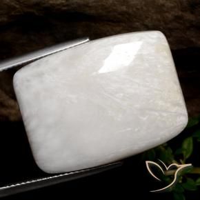 Escolecita Blanco cálido natural de 25.44 ct, Forma Cojín, Opaco