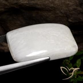 Escolecita Blanco cálido natural de 25.44 ct, Forma Cojín, Opaco