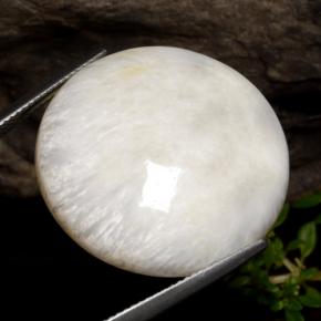 Scolecita blanco natural de 28,59 ct, corte redondo, opaco