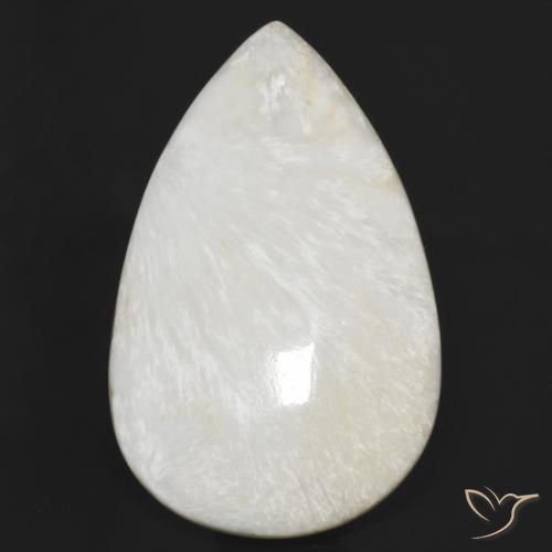 59.54ct Natural Blanco claro Escolecita, En forma de pera, Opaco