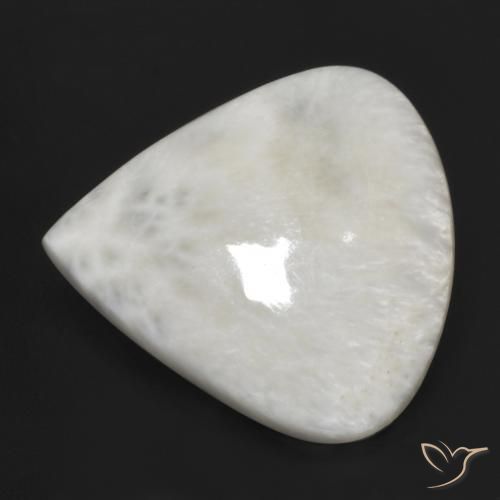 Escolecita Blanco apagado natural de 21.56 ct, En forma de pera, Opaco